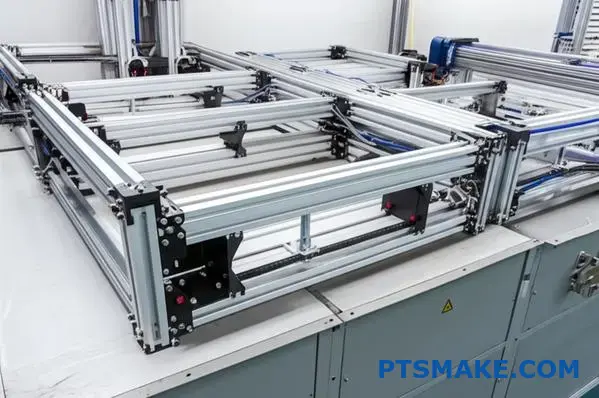 heavy-duty t slot aluminum profile structure used in precision machinery assembly