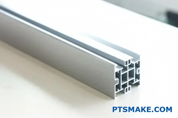 High-quality custom aluminum profile produced by extrusion manufacturer, detailed view