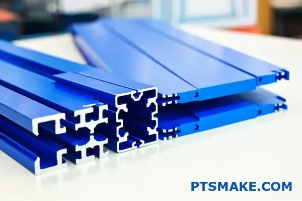 High-quality aluminum profiles by aluminum extrusion manufacturer displayed on a workshop table