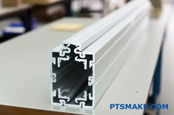 Aluminum extrusion profile showcasing precise dimensions from reliable extrusion manufacturer