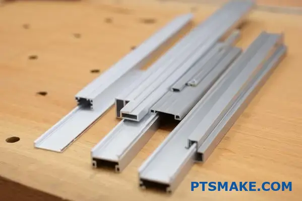 sleek custom aluminum profiles with smooth surface texture for manufacturing projects